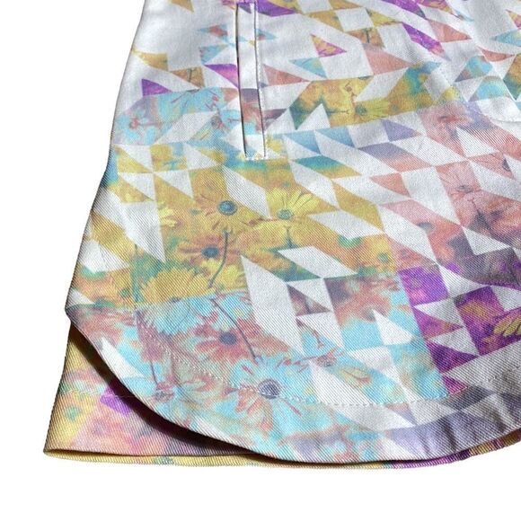 Tibi New York shorts velocity printed high rise colorful floral daisy shorts 4 - Picture 6 of 9